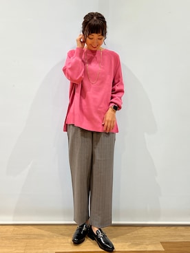「秋冬コーデ」｜「アイテム（チュニック）」を使った、asumi.さん（レディース・160cm）の秋コーディネート