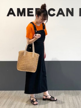 「AMERICAN HOLIC」｜「アイテム（ジャンパースカート）」を使った、asumi.さん（レディース・160cm）の春コーディネート