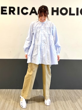 「AMERICAN HOLIC（アメリカンホリック）のアイテム（ピアス（両耳用））」を使った、asumi.さん（レディース・160cm）の春コーディネート