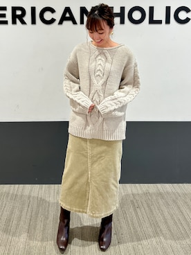 「AMERICAN HOLIC（アメリカンホリック）のアイテム（ピアス（両耳用））」を使った、asumi.さん（レディース・160cm）の秋コーディネート