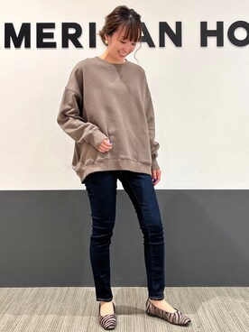 「AMERICAN HOLIC（アメリカンホリック）のアイテム（ピアス（両耳用））」を使った、asumi.さん（レディース・160cm）の秋コーディネート