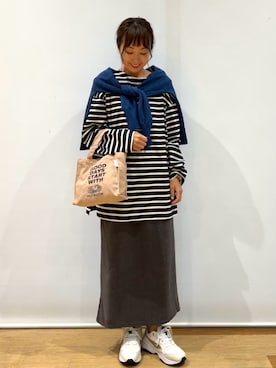 「FRUIT OF THE LOOM（フルーツオブザルーム）のアイテム」を使った、asumi.さん（レディース・160cm）の秋コーディネート
