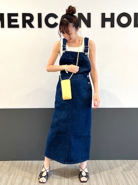 「AMERICAN HOLIC」｜「アイテム（ジャンパースカート）」を使った、asumi.さん（レディース・160cm）の夏コーディネート