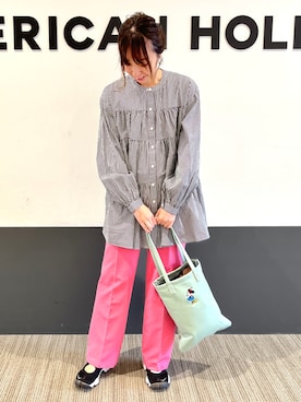 「Disney（ディズニー）のアイテム（バッグ）」を使った、asumi.さん（レディース・160cm）の春コーディネート