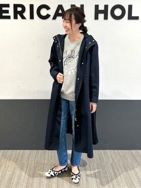 「AMERICAN HOLIC」｜「アイテム（ブルゾン）」を使った、asumi.さん（レディース・160cm）の冬コーディネート