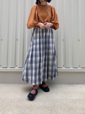 「バルーンブラウス」｜なかめさん（レディース・156cm）の秋コーディネート