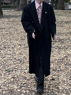 「70s」｜「アイテム（スラックス）」を使った、Kさん（メンズ・170cm）の冬コーディネート