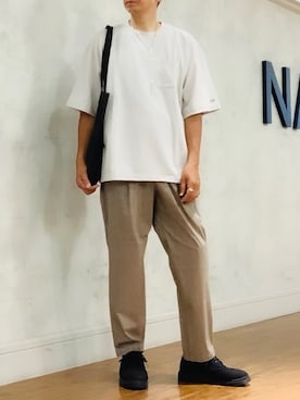 「DISCUS（ディスカス）のアイテム」を使った、tak mikさん（メンズ・173cm）の秋コーディネート