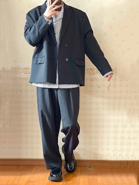 「G.O.C（ジーオーシー）のアイテム（テーラードジャケット）」を使った、よっしーさん（メンズ・180cm）の冬コーディネート