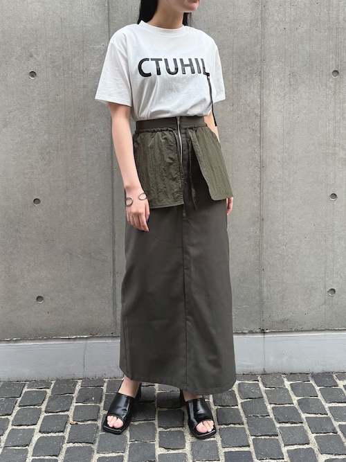 &g'aime】ロゴレザーベルトTシャツ Logo Belted Tee（Tシャツ