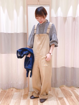 「Gジャン」｜「アイテム（オールインワン・サロペット）」を使った、みなも (･×･)さん（レディース・151cm）の秋コーディネート