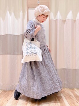 「メロートップス」｜「アイテム（ワンピース/ドレス）」を使った、みなも (･×･)さん（レディース・151cm）の秋コーディネート
