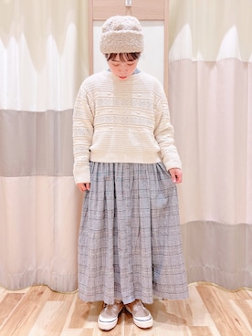 「サマンサモスモス」｜「アイテム（シャツワンピース）」を使った、みなも (･×･)さん（レディース・151cm）の冬コーディネート