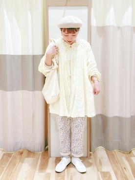 「サマンサモスモス」｜「アイテム（チュニック）」を使った、みなも (･×･)さん（レディース・151cm）の春コーディネート