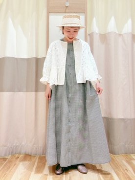 「サマンサモスモス」｜「アイテム（ノーカラージャケット）」を使った、みなも (･×･)さん（レディース・151cm）の春コーディネート