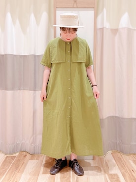 「ピスタチオ」｜「アイテム（帽子）」を使った、みなも (･×･)さん（レディース・151cm）の夏コーディネート