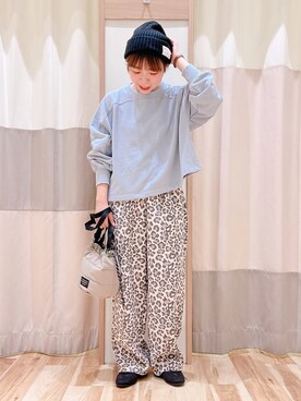 「Samansa Mos2 blue（サマンサモスモスブルー）のアイテム（ニットキャップ/ビーニー）」を使った、みなも (･×･)さん（レディース・151cm）の秋コーディネート
