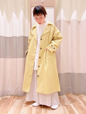 「Samansa Mos2（サマンサ モスモス）のアイテム（トレンチコート）」を使った、みなも (･×･)さん（レディース・151cm）の冬コーディネート