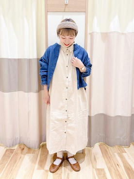 「コーデュロイ」｜「アイテム（ノーカラージャケット）」を使った、みなも (･×･)さん（レディース・151cm）の秋コーディネート