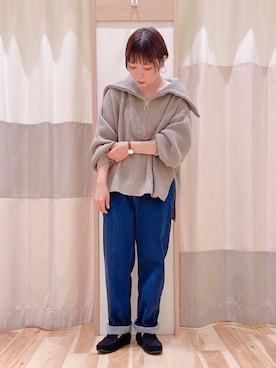 「Samansa Mos2 blue（サマンサモスモスブルー）のアイテム（モカシン/デッキシューズ）」を使った、みなも (･×･)さん（レディース・151cm）の秋コーディネート