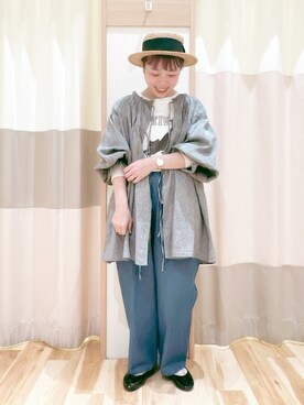 「サマンサモスモス」｜「アイテム（チュニック）」を使った、みなも (･×･)さん（レディース・151cm）の春コーディネート