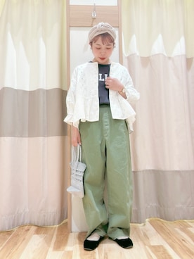 「サマンサモスモス」｜「アイテム（ノーカラージャケット）」を使った、みなも (･×･)さん（レディース・151cm）の春コーディネート
