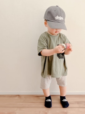 「アイテム（レッグウェア）」を使った、YASI⑅◡̈さん（キッズ・80cm）の夏コーディネート