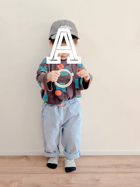 「アイテム（パンツ）」を使った、YASI⑅◡̈さん（キッズ・80cm）の秋コーディネート