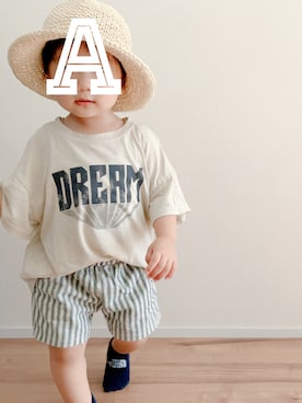 「アイテム（レッグウェア）」を使った、YASI⑅◡̈さん（キッズ・80cm）の夏コーディネート