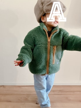 「西松屋」｜「アイテム（ジャケット/アウター）」を使った、YASI⑅◡̈さん（キッズ・90cm）の秋コーディネート
