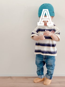 「アイテム（パンツ）」を使った、YASI⑅◡̈さん（キッズ・80cm）の秋コーディネート