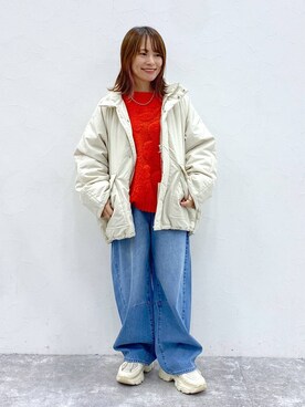 「クリップデニム_studio CLIP」｜「アイテム（ブルゾン）」を使った、kayoさん（レディース・148cm）の冬コーディネート