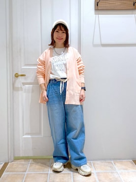 「クリップデニム_studio CLIP」｜「アイテム（帽子）」を使った、kayoさん（レディース・148cm）の春コーディネート