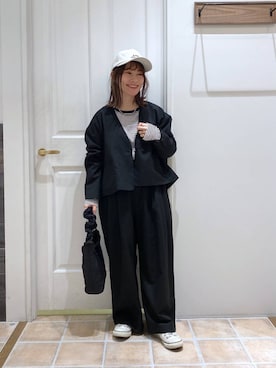 「natural by clip_studio CLIP」｜「アイテム（ノーカラージャケット）」を使った、kayoさん（レディース・148cm）の冬コーディネート