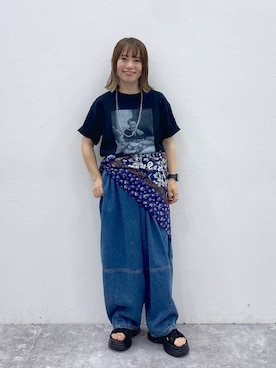 「アイテム（ストール/ショール）」を使った、kayoさん（レディース・148cm）の秋コーディネート