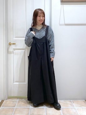 「natural by clip_studio CLIP」｜「アイテム（サロペット/オーバーオール）」を使った、kayoさん（レディース・148cm）の冬コーディネート