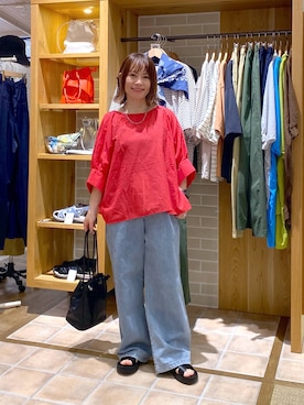 「クリップデニム_studio CLIP」｜「アイテム（アクセサリー）」を使った、kayoさん（レディース・148cm）の春コーディネート
