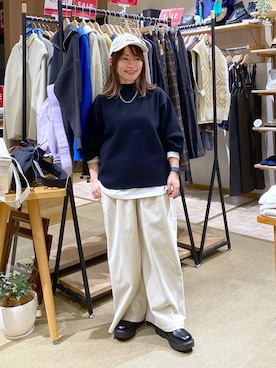 「アイテム（ニット/セーター）」を使った、kayoさん（レディース・148cm）の冬コーディネート