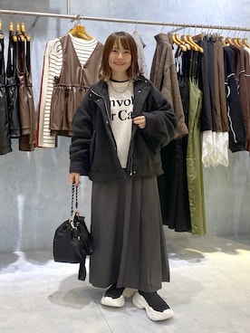 「アイテム（ブルゾン）」を使った、kayoさん（レディース・148cm）の秋コーディネート