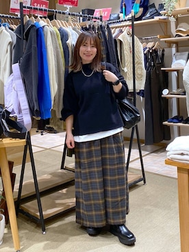 「アイテム（ニット/セーター）」を使った、kayoさん（レディース・148cm）の冬コーディネート