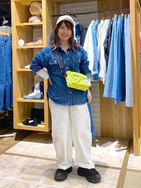 「クリップデニム_studio CLIP」｜「アイテム（キャップ）」を使った、kayoさん（レディース・148cm）の冬コーディネート