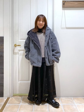 「studio CLIP（スタディオクリップ）のアイテム（ブルゾン）」を使った、kayoさん（レディース・148cm）の冬コーディネート