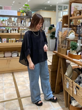 「クリップデニム_studio CLIP」｜「アイテム（アクセサリー）」を使った、kayoさん（レディース・148cm）の春コーディネート