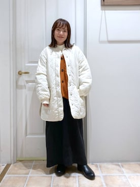 「撥水」｜「アイテム（ノーカラーコート）」を使った、kayoさん（レディース・148cm）の秋コーディネート