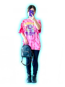 「H&M（エイチ・アンド・エム）のアイテム（バックパック/リュック）」を使った、まっさん（レディース・157cm）の夏コーディネート