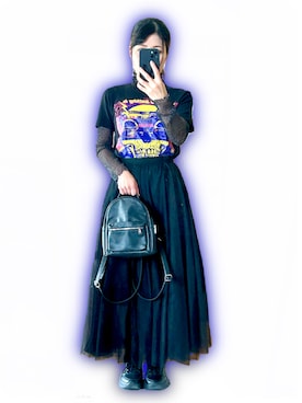 「H&M（エイチ・アンド・エム）のアイテム（バックパック/リュック）」を使った、まっさん（レディース・157cm）の春コーディネート