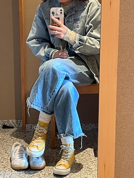 「Kastane」｜「アイテム（デニムジャケット）」を使った、K☾さん（レディース・152cm）の春コーディネート