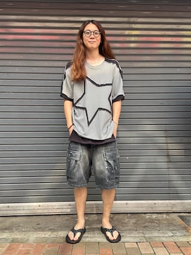 「OOFOS（ウーフォス）のアイテム」を使った、みうらさん（メンズ・177cm）の夏コーディネート