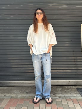 「アイテム（スリッポン）」を使った、みうらさん（メンズ・177cm）の夏コーディネート