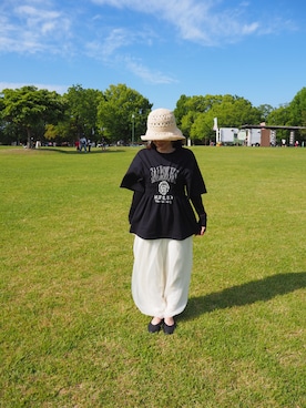 「ショッピング」｜「アイテム（帽子）」を使った、erieriさん（レディース・156cm）の春コーディネート